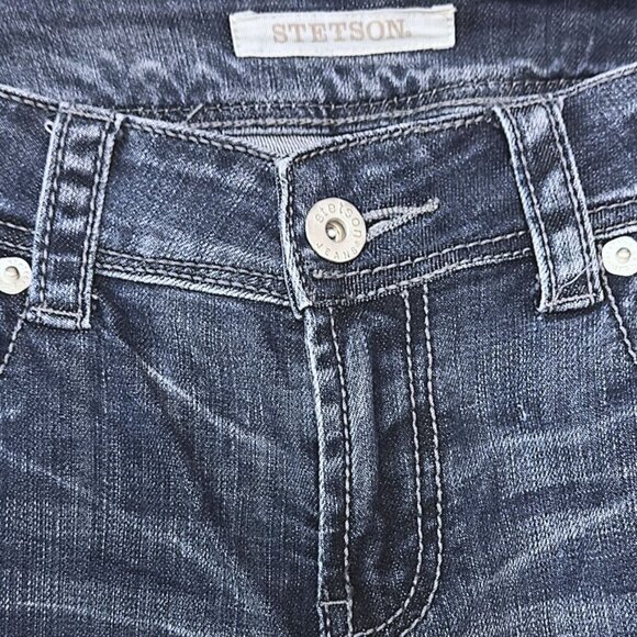 Stetson Womens Classic Bootcut Jean 816 Fit Size 14 XX-Long Distressed Denim - Picture 5 of 8